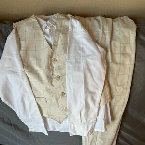 Nautica Kids Cream Plaid Vest Set